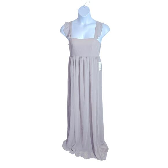 Show Me Your Mumu June Ruffle Maxi Dress M Dove Gray NWT Bridesmaid - Picture 4 of 13